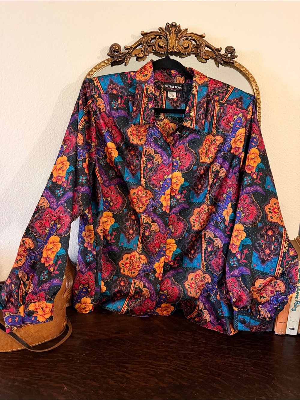 Vintage Notations Floral Print Long-Sleeve Shirt - Multicolor